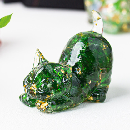Elegant Crystal Cat Statue