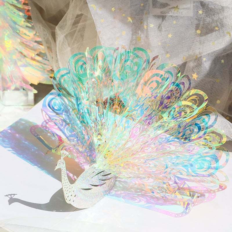 🦚🌈Dazzling Peacock Greeting Card