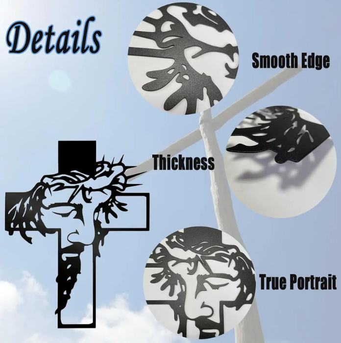 🔥Jesus Cross Metal Sign Christ Wall Art Decor