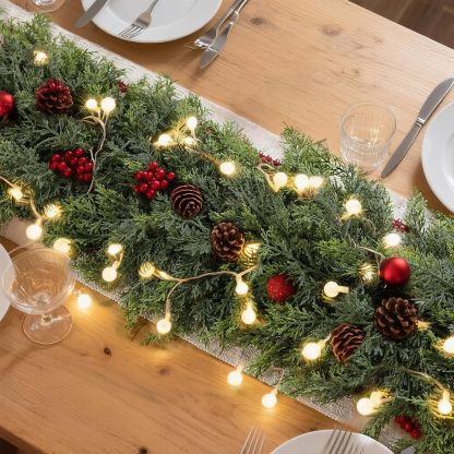 🎄Lush Artificial Cedar Garlands – Real Touch Winter Greenery