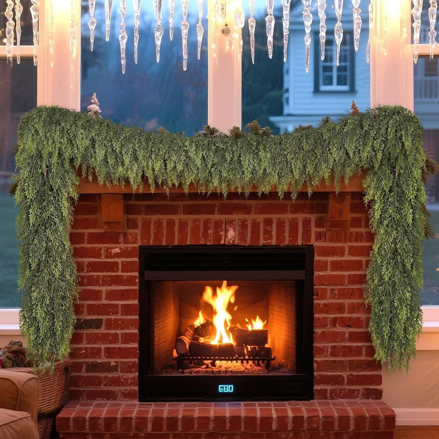 🎄Lush Artificial Cedar Garlands – Real Touch Winter Greenery