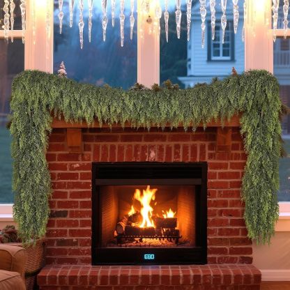 🎄Lush Artificial Cedar Garlands – Real Touch Winter Greenery