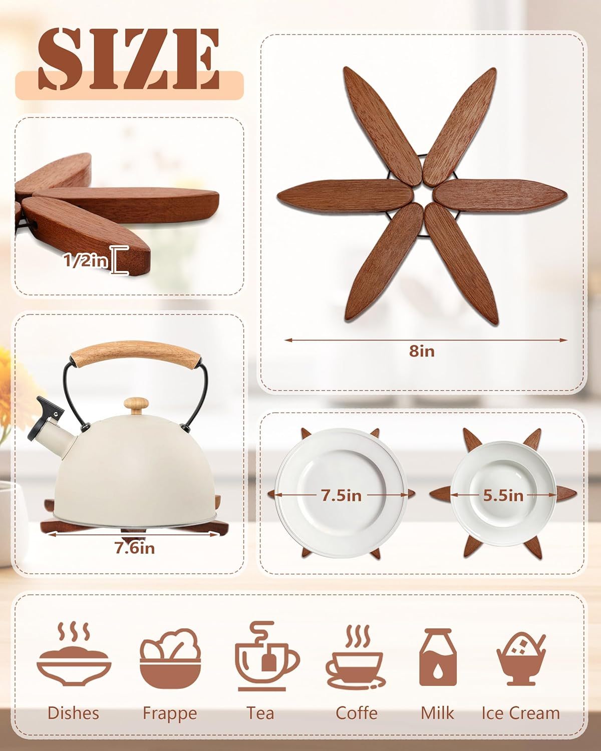 Walnut Wood Creative Heat Insulation Mat