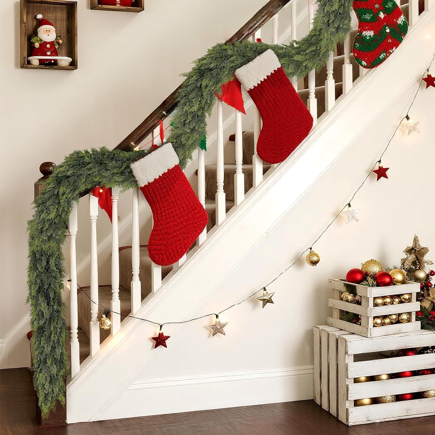 🎄Lush Artificial Cedar Garlands – Real Touch Winter Greenery