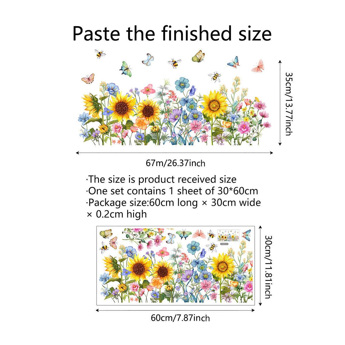 ✨LAST DAY: 50% OFF! - 💐Colorful Floral Bouquet Window Sticker🖼️(Cut to size freely)