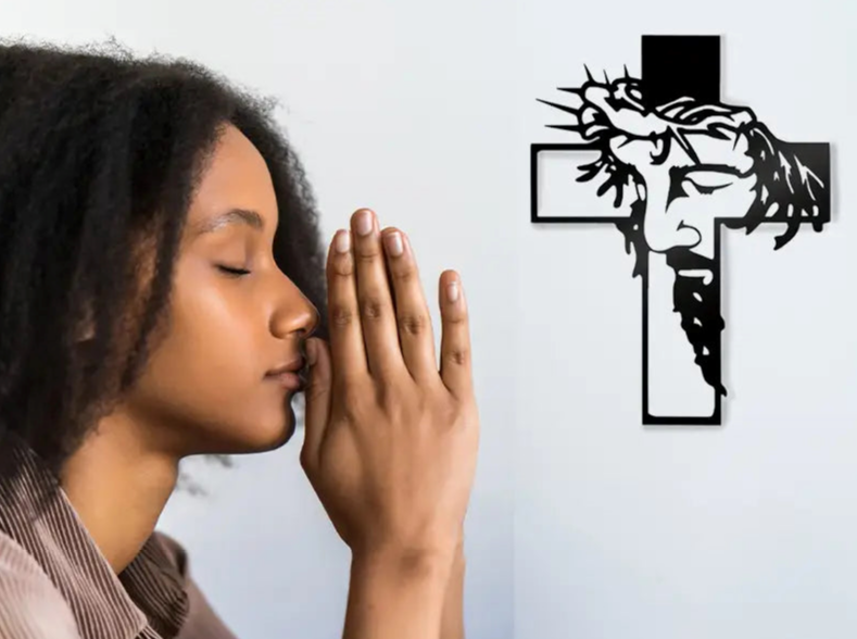 🔥Jesus Cross Metal Sign Christ Wall Art Decor