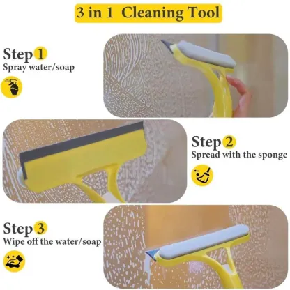 3-in-1 Window Cleaning Tool with Spray