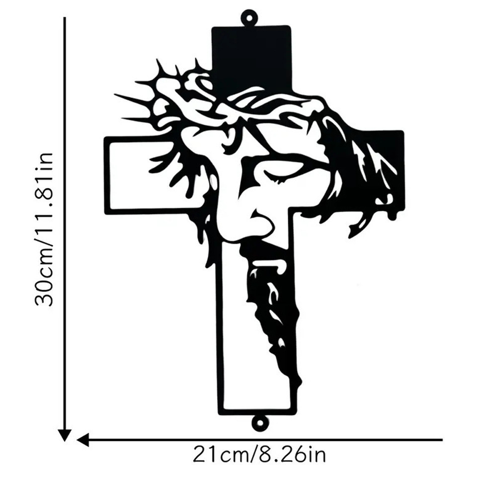 🔥Jesus Cross Metal Sign Christ Wall Art Decor