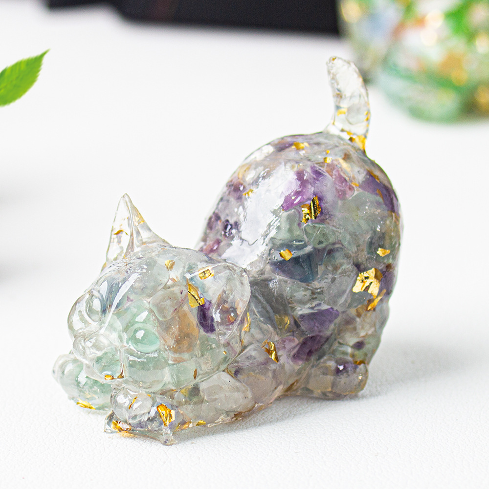 Elegant Crystal Cat Statue