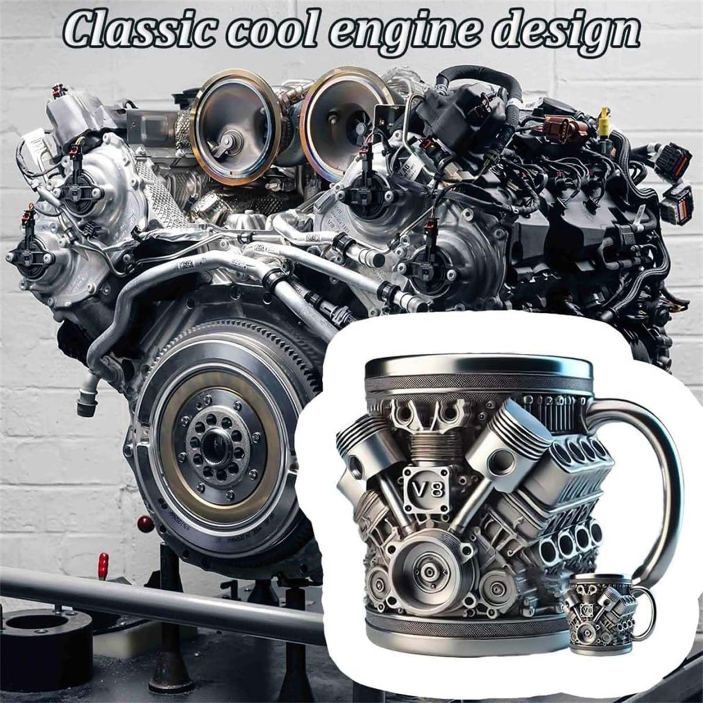 🔥Handcrafted 3D Coffee Cup – Inspired by V8 & V6 Engines