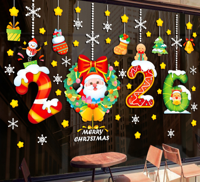 ✨LAST DAY: 50% OFF! 🎅🎄 Colorful Christmas Window Stickers(Cut to size freely)