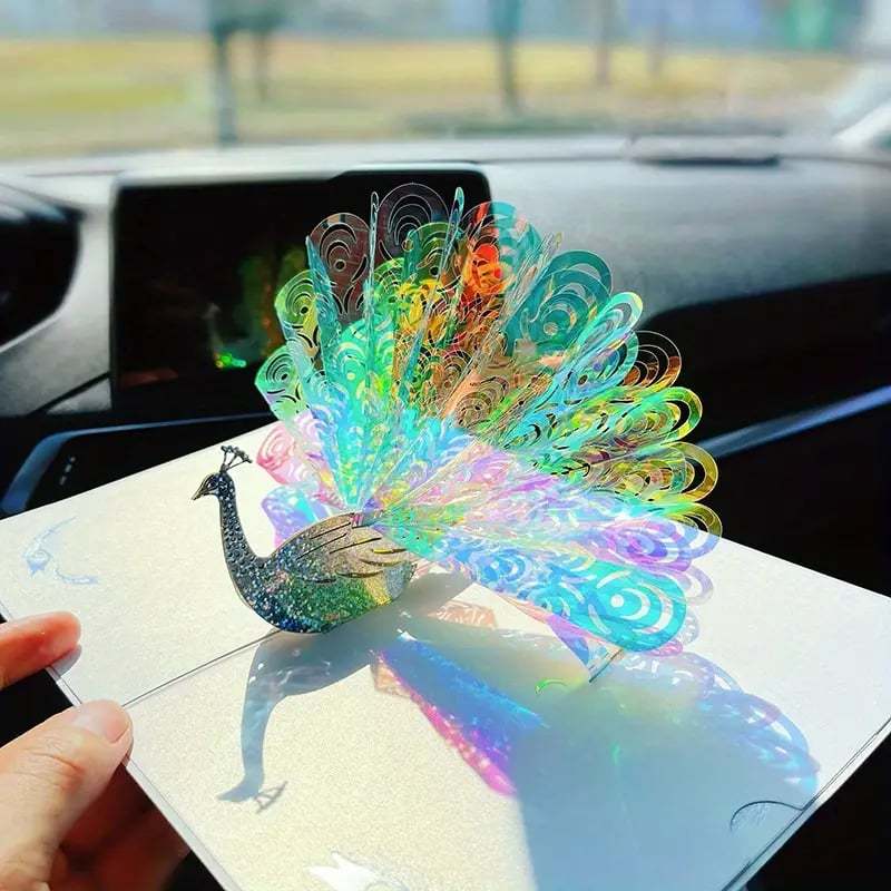 🦚🌈Dazzling Peacock Greeting Card