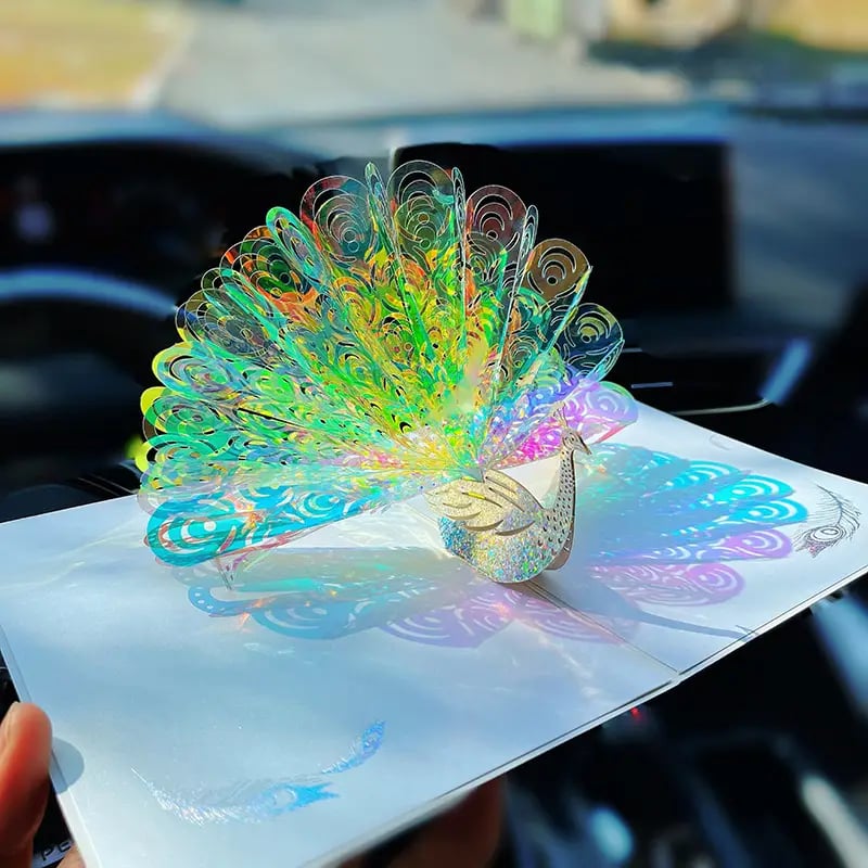 🦚🌈Dazzling Peacock Greeting Card