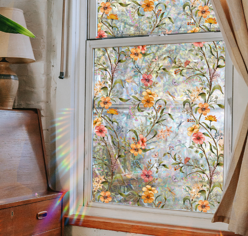 ✨LAST DAY: 50% OFF! - 💐Colorful Floral Bouquet Window Sticker🖼️(Cut to size freely)