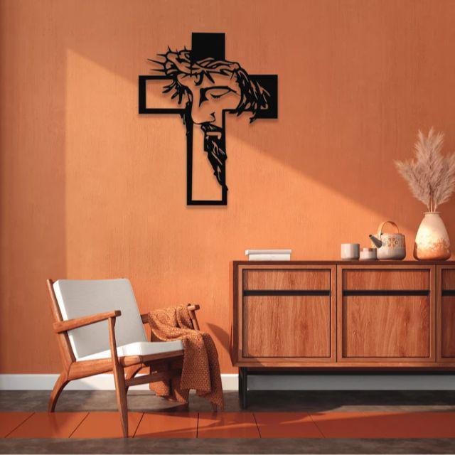 🔥Jesus Cross Metal Sign Christ Wall Art Decor