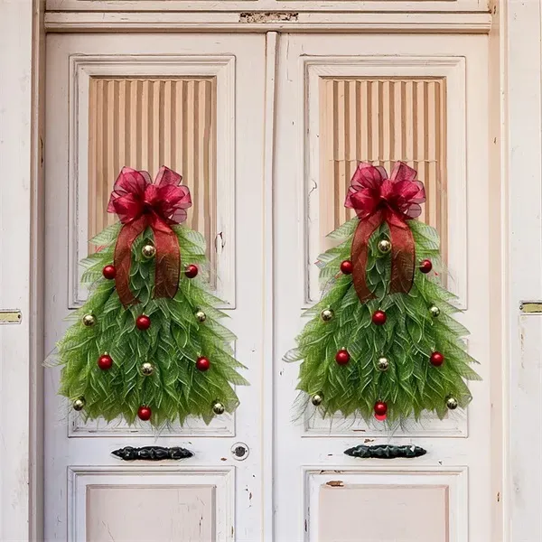 Handmade Christmas Tree Wreath For Front Door