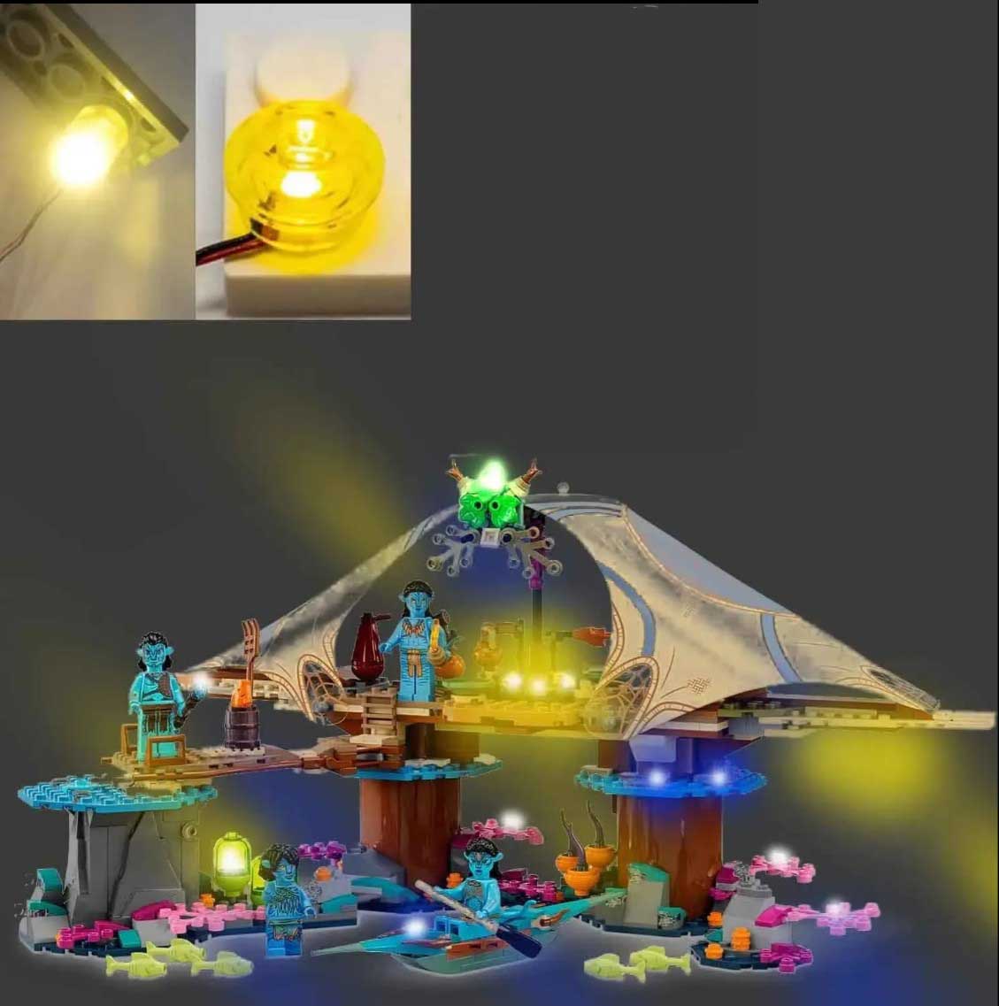 USB Lights Set for LEGO 75578 Avatar: The Way of Water Metkayina Reef Home