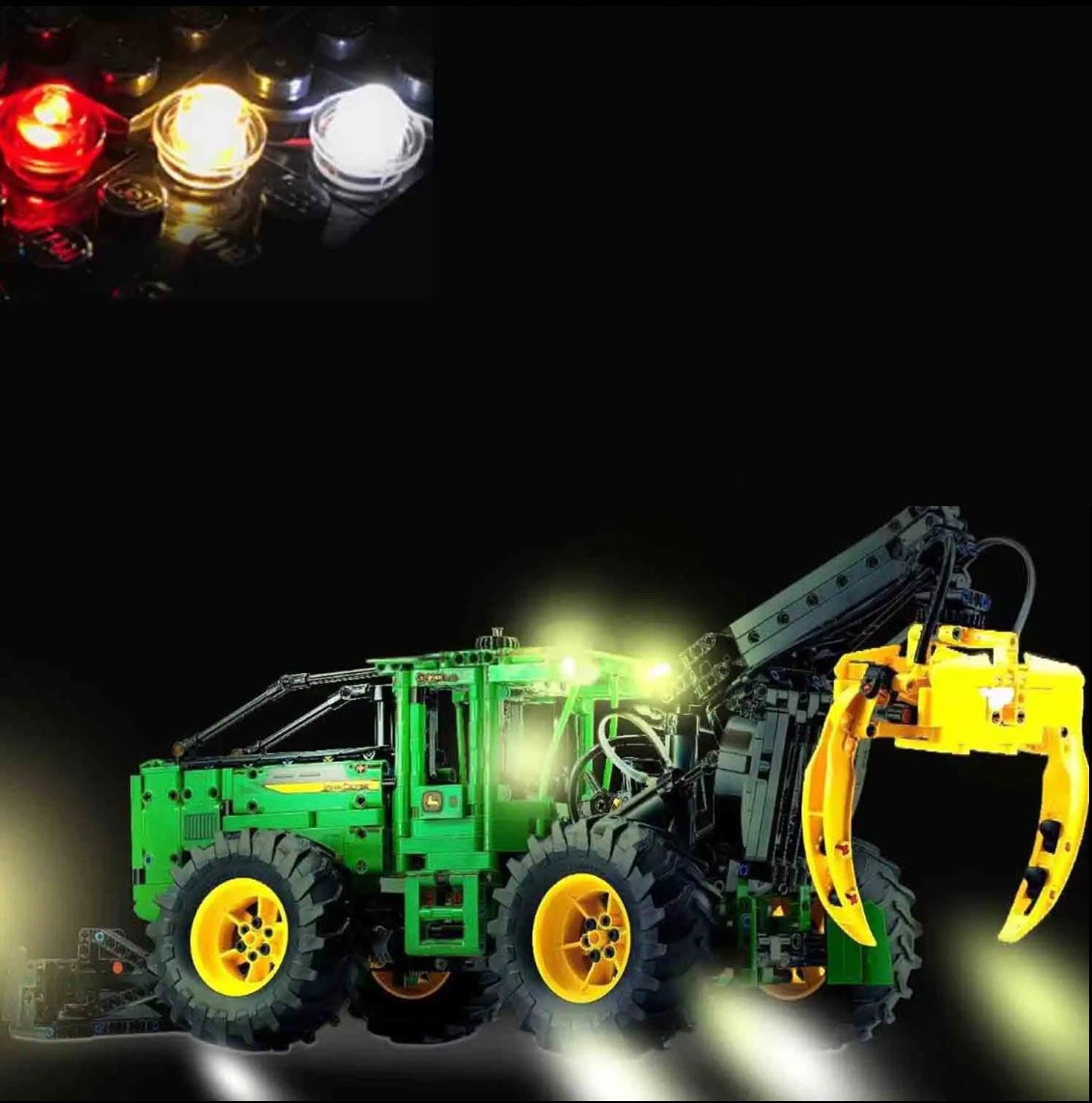 USB Lights Set for Lego 42157 John Deere 948L-II Skidder Advanced Tractor