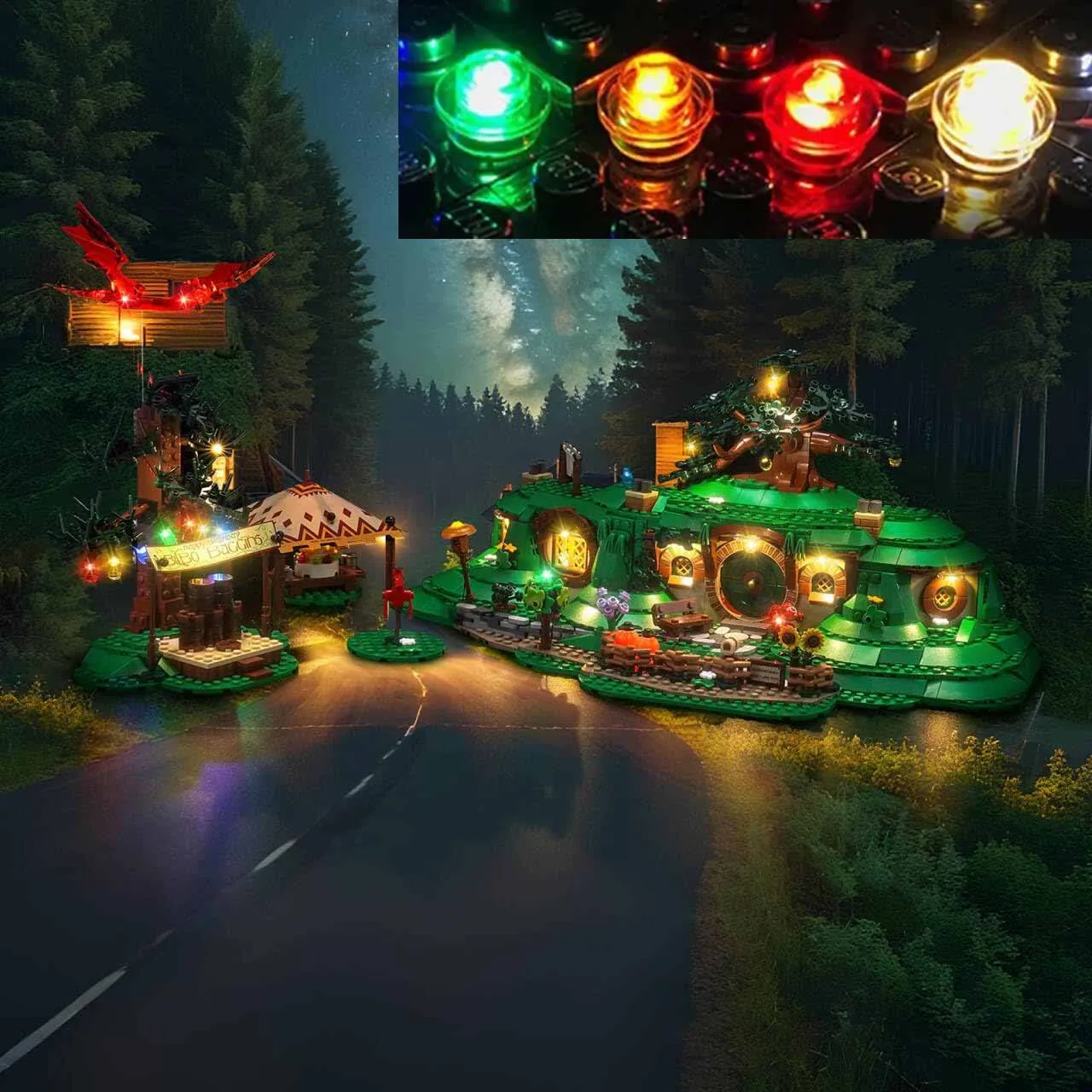 USB Lights Set for Lego 10354 Lord of The Rings The Shire Icons