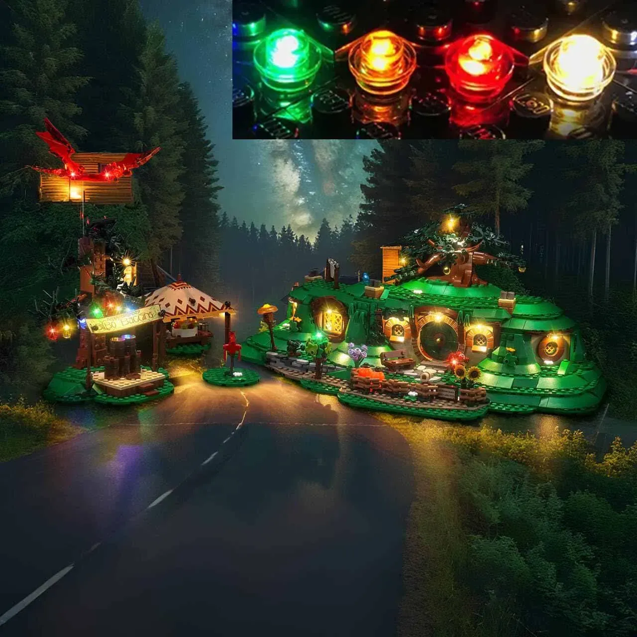 USB Lights Set for Lego 10354 Lord of The Rings The Shire Icons