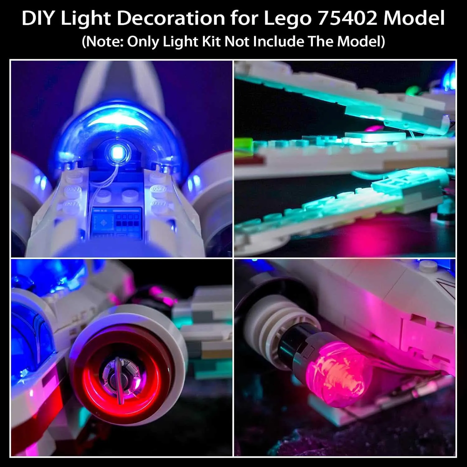 USB Lights Set for Lego 75402 Revenge of The Sith ARC-170 Starfighter Spaceship