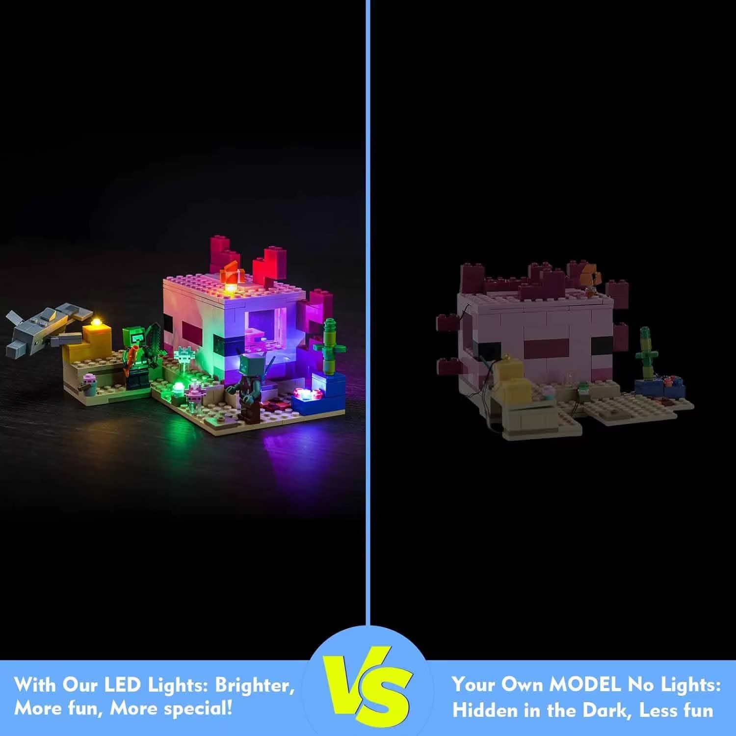 USB Lights Set for Lego  21247 The Axolotl House 