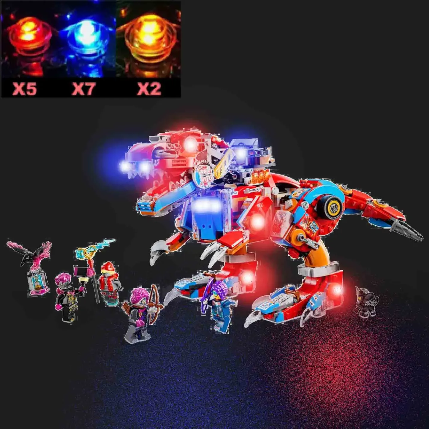 USB Lights Set for Lego 71484 Dreamzzz Coopers Robot Dinosaur C-Rex