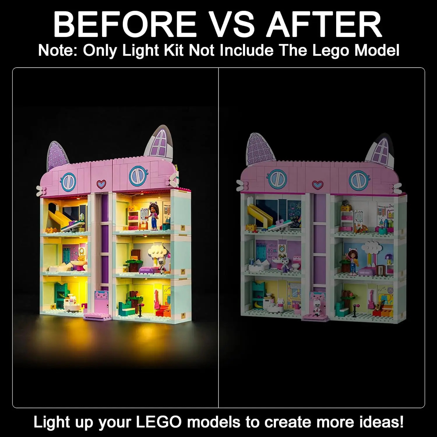 USB Light Kit for Lego 10788 Gabby's Dollhouse