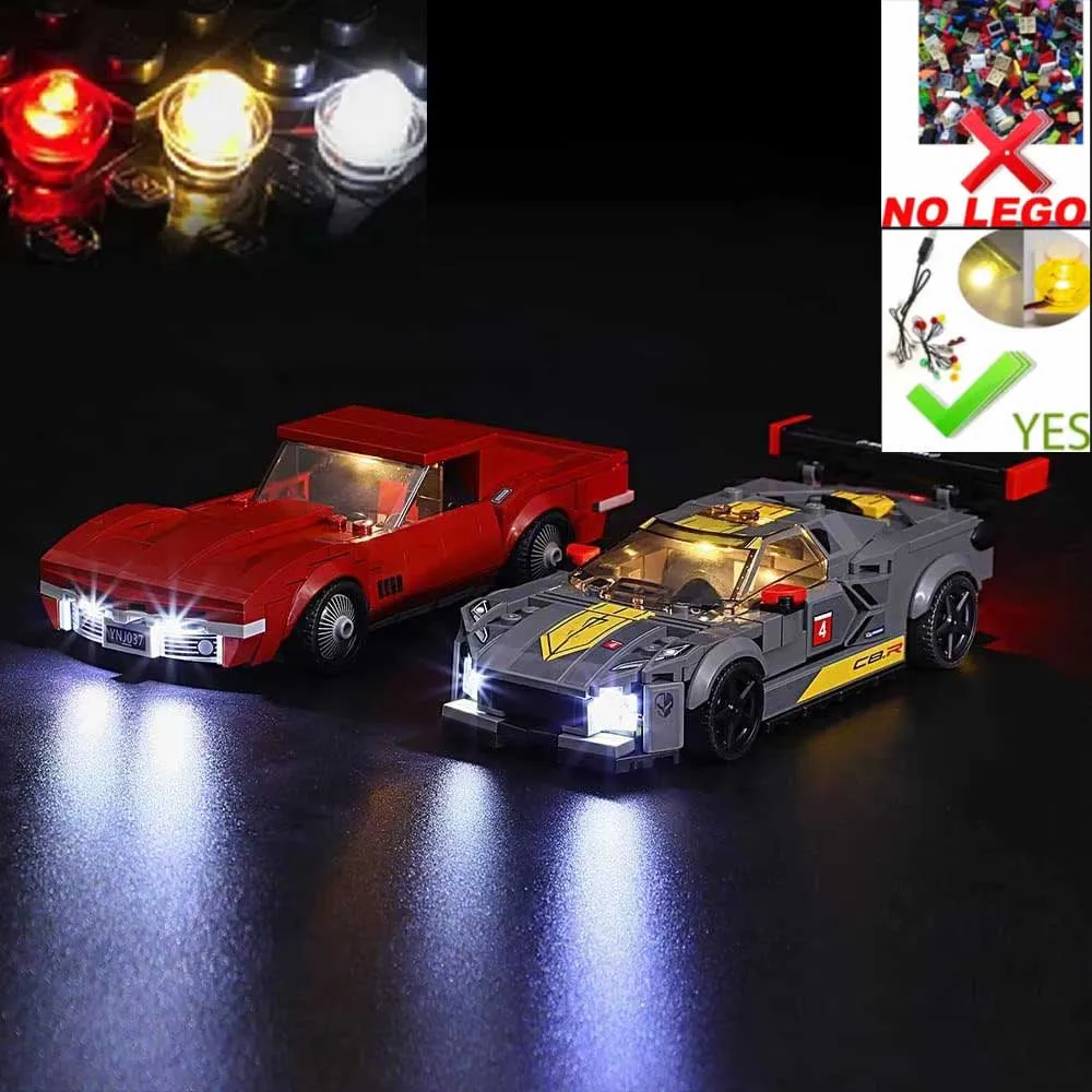 USB Light Kit for Lego 76903 1969 Chevrolet Corvette & C8.R Race Car