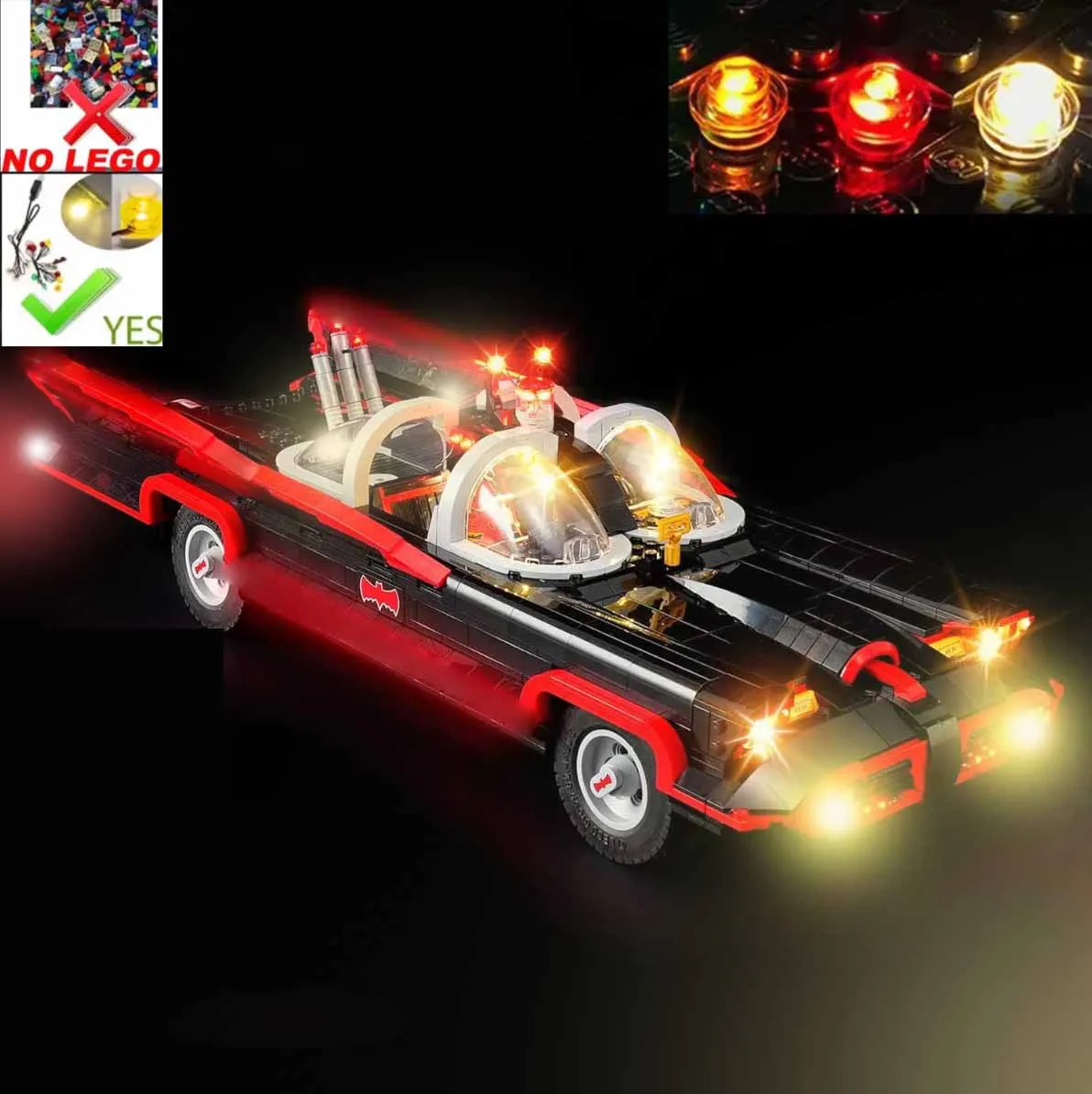 USB Lights Set for Lego 76328 Batman: The Classic TV Series Batmobile
