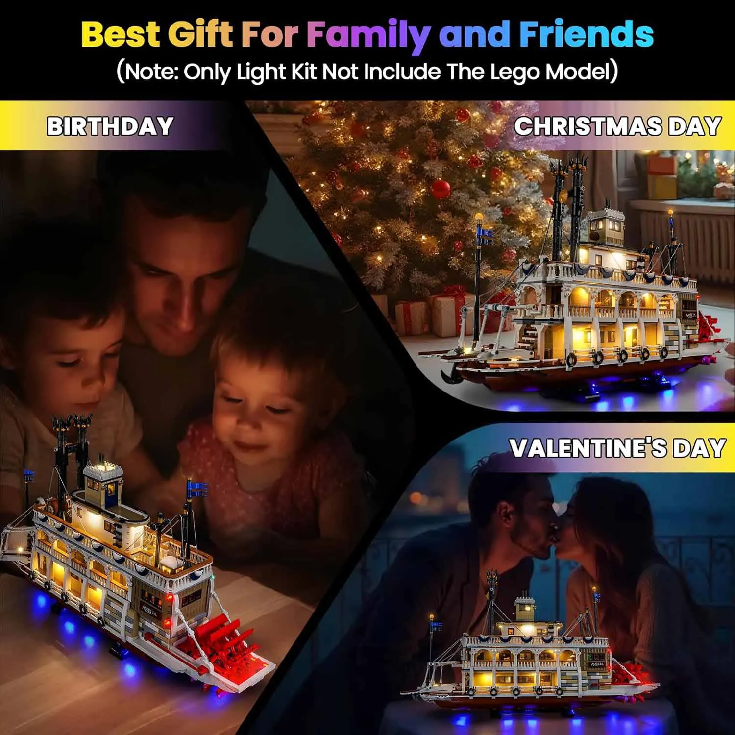 USB Lights Set for Lego 21356 River Steamboat