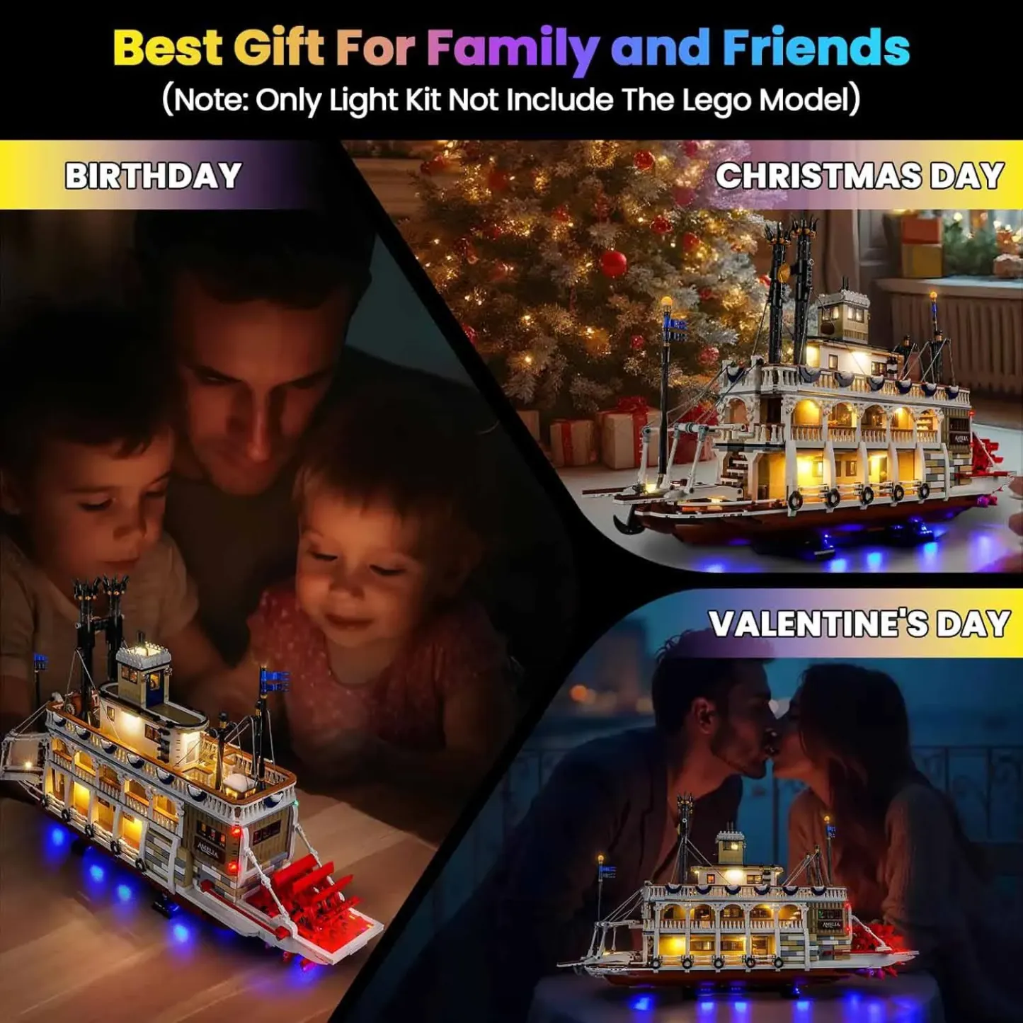 USB Lights Set for Lego 21356 River Steamboat