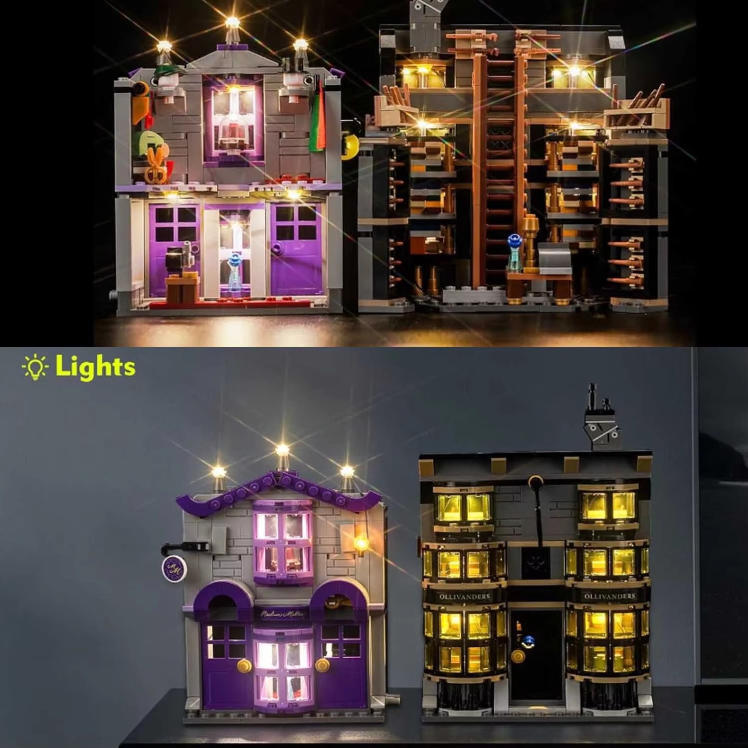 USB Lights Set for Lego 76439 Harry Potter Ollivanders & Madam Malkin's Robes 