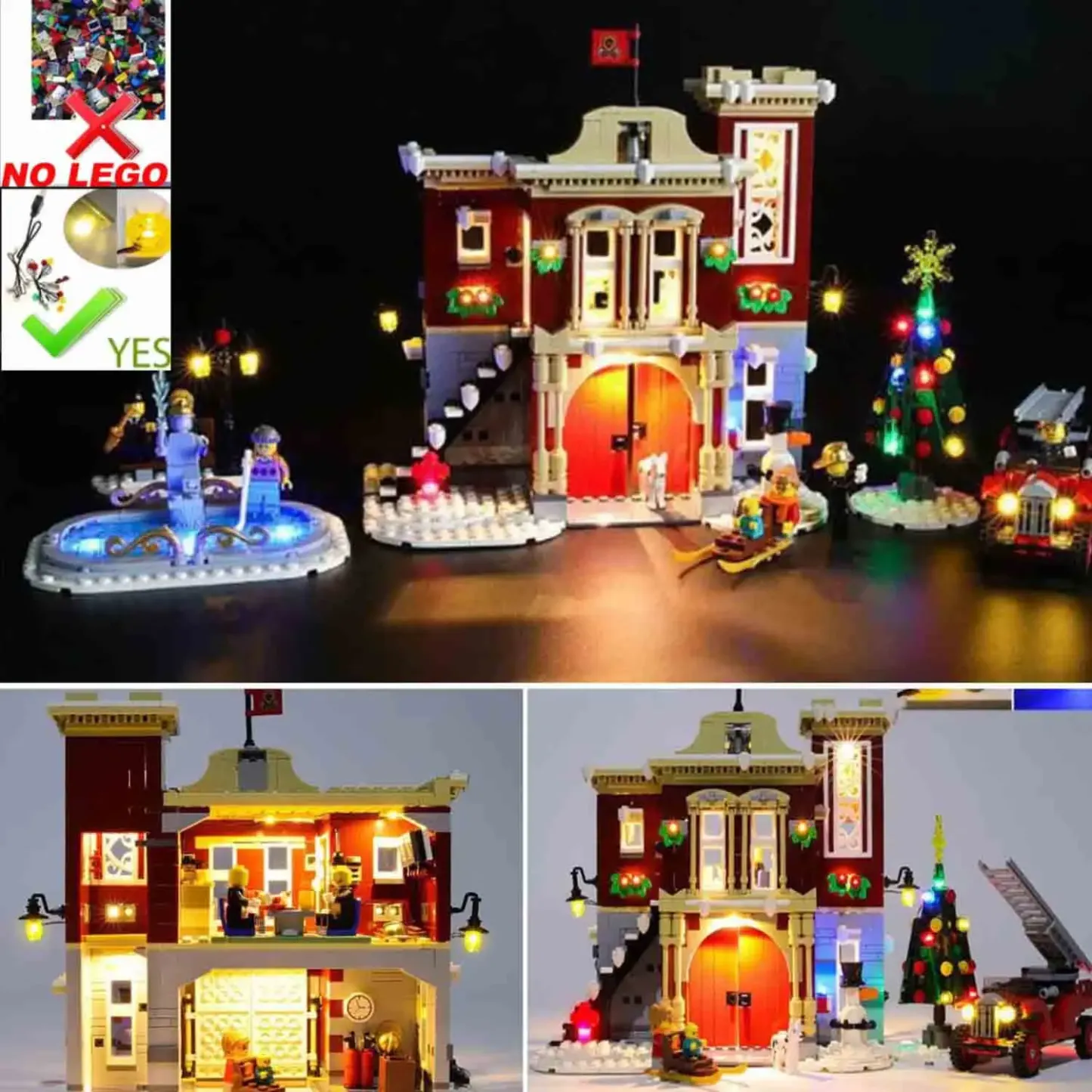 USB Light Kit for Lego 10263 Creator Expert Winter Village Fire Station