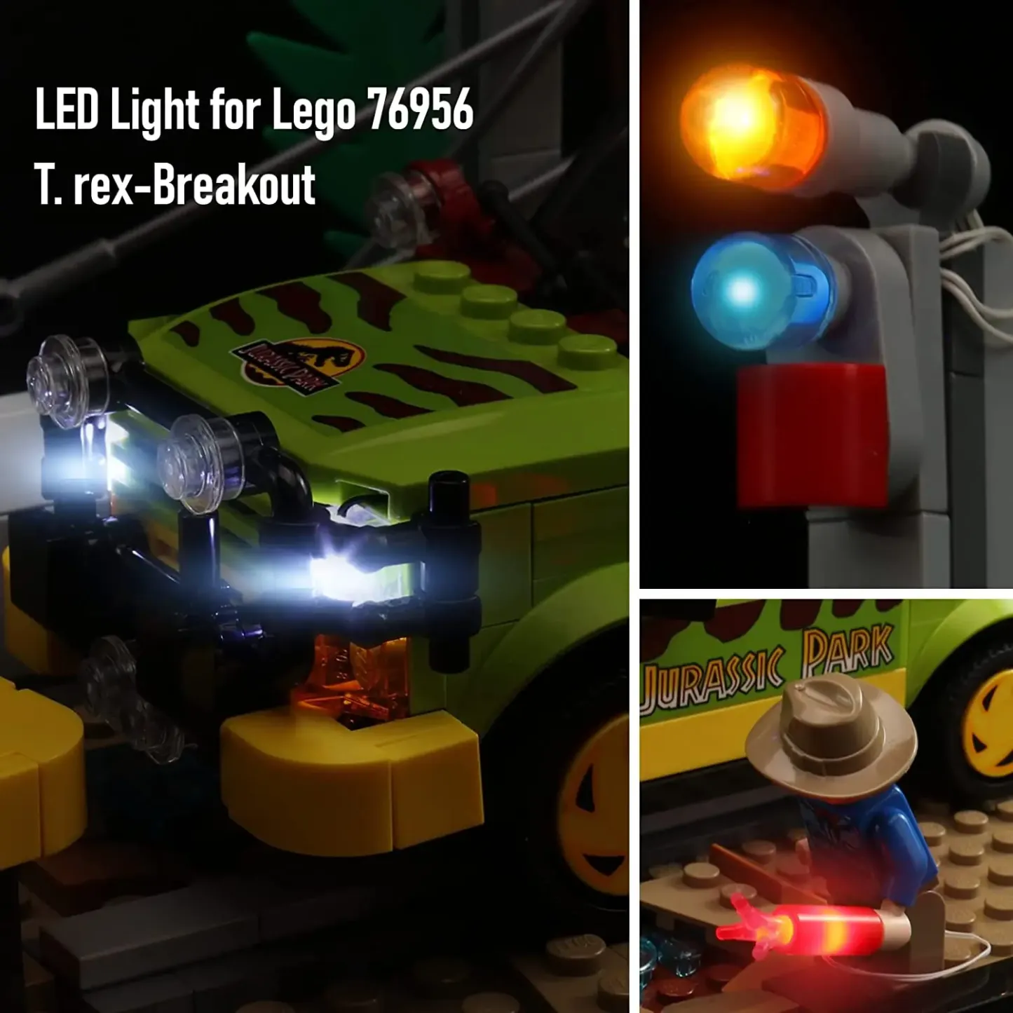 USB Lights Set for Lego 76956 T. rex-Breakout   