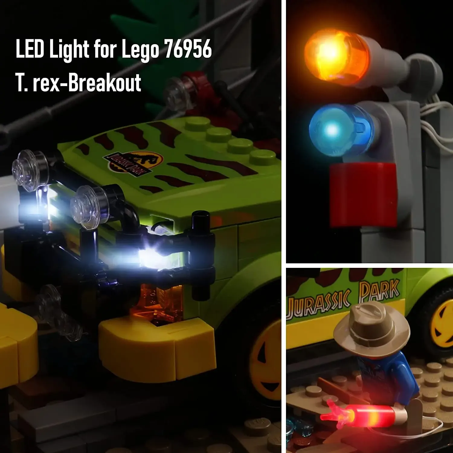 USB Lights Set for Lego 76956 T. rex-Breakout   