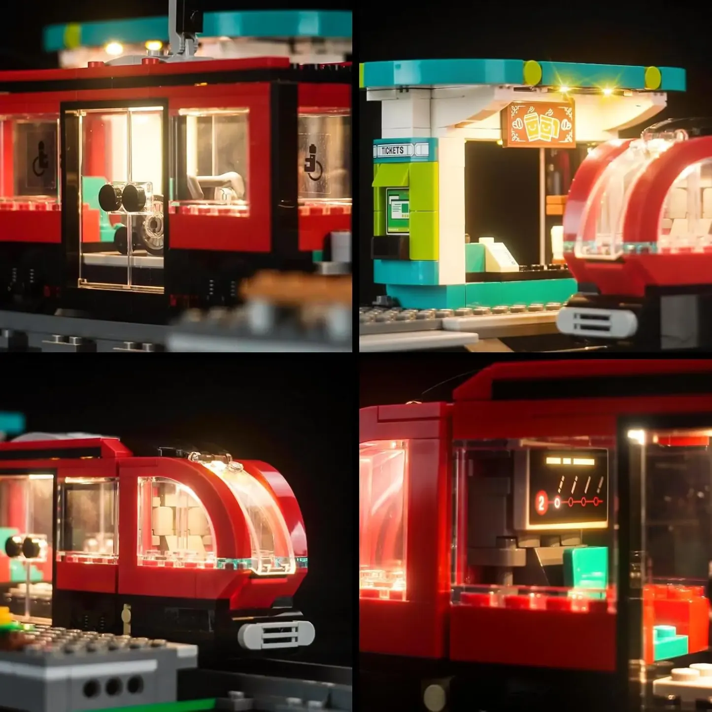 USB Lights Set for Lego 60423 City Downtown Streetcar and Station