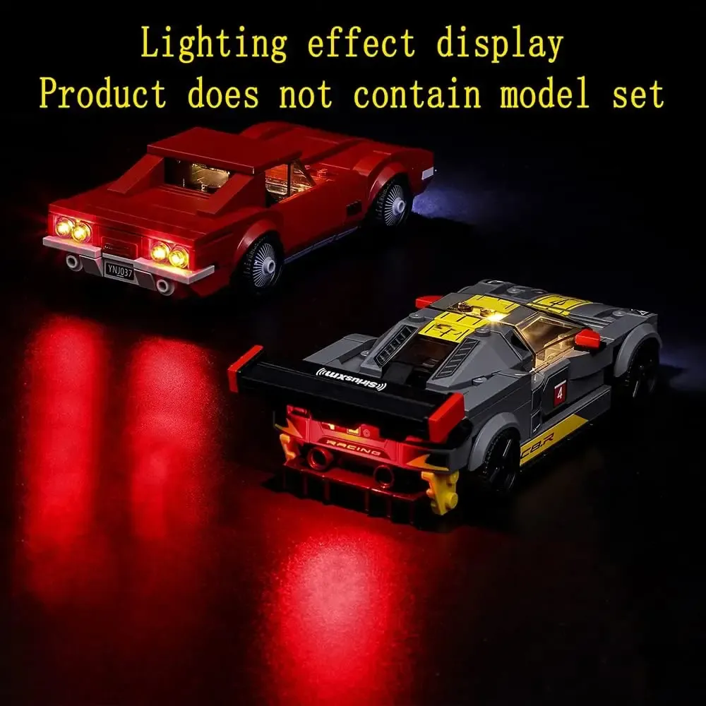 USB Light Kit for Lego 76903 1969 Chevrolet Corvette & C8.R Race Car