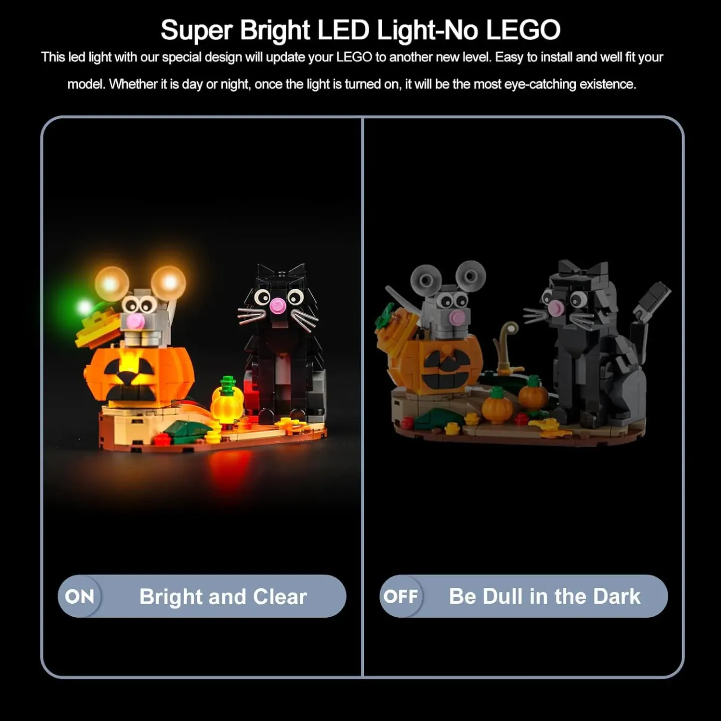 USB Lights Set for Lego 40570 Halloween Cat & Mouse