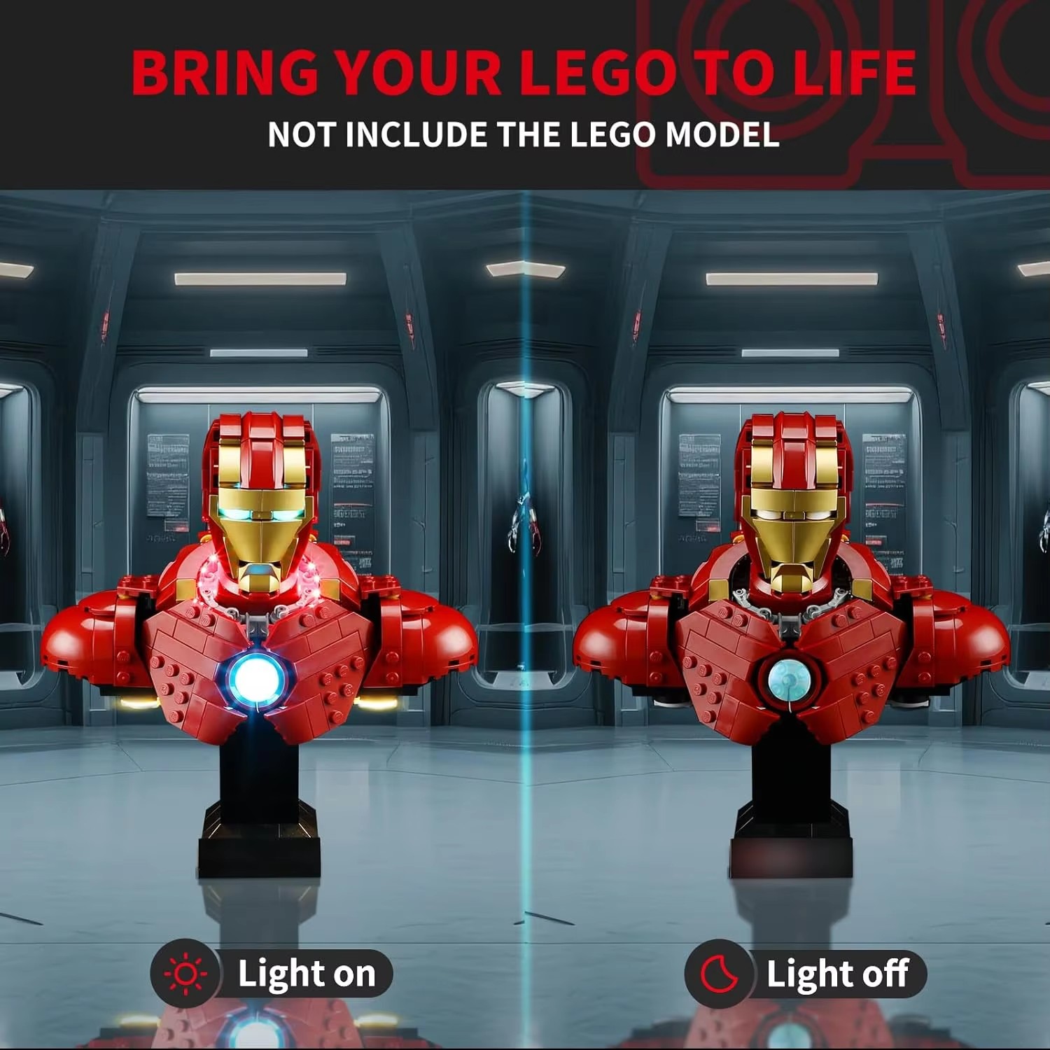 USB Lights Set for Lego 76327 Iron Man MK4 Bust 