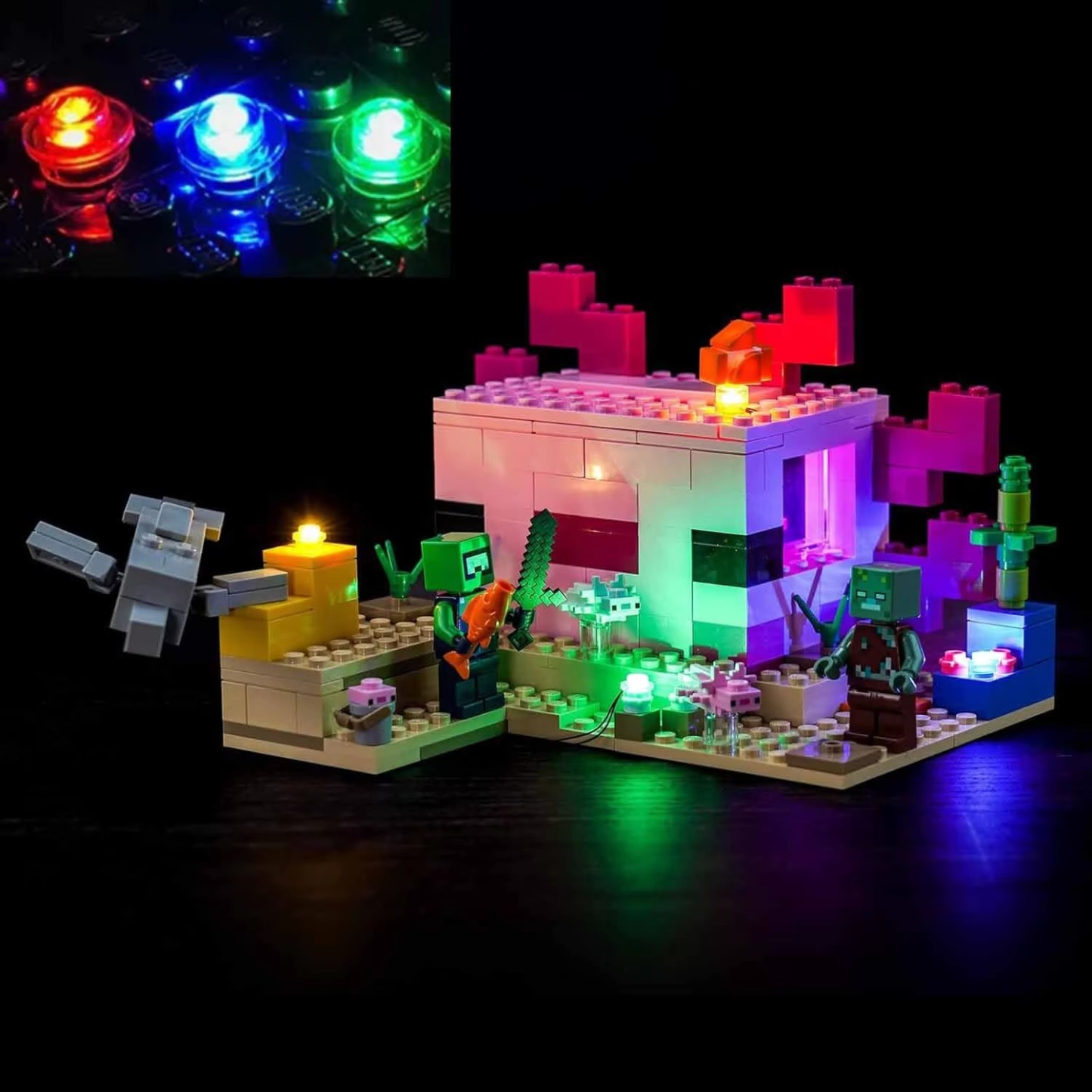 USB Lights Set for Lego  21247 The Axolotl House 