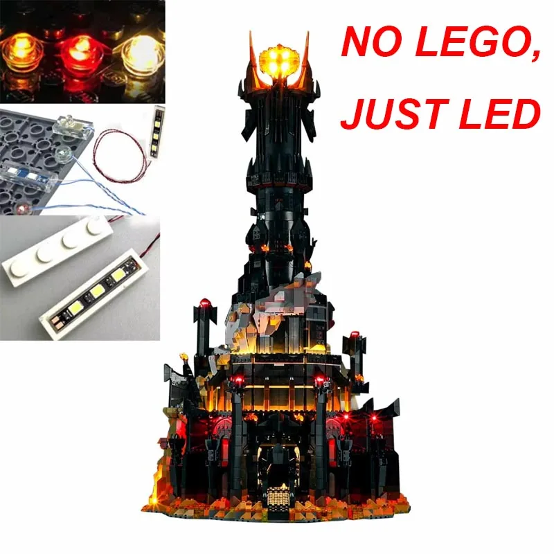 USB Lights Set for Lego 10333 Icons Lord of The Rings Barad-d?r