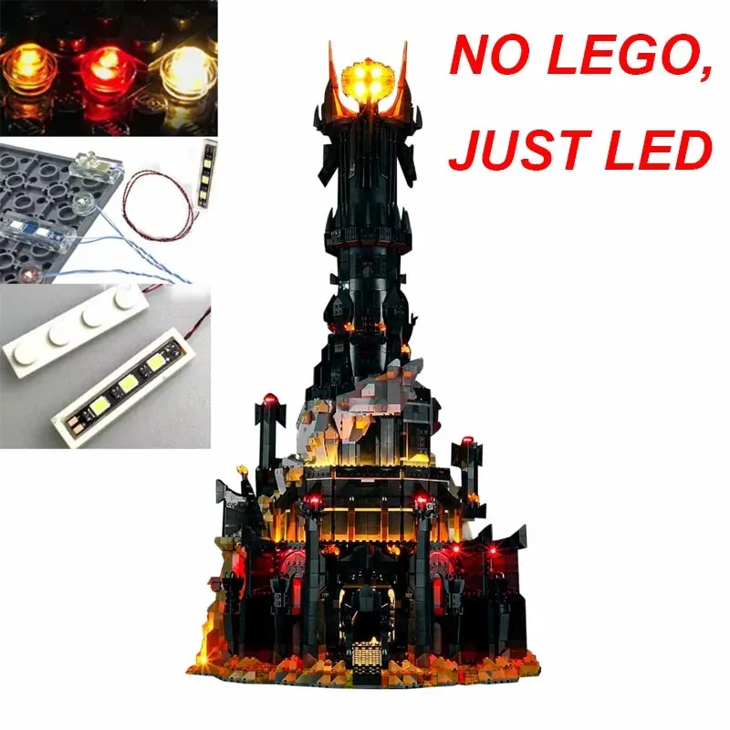 USB Lights Set for Lego 10333 Icons Lord of The Rings Barad-d?r