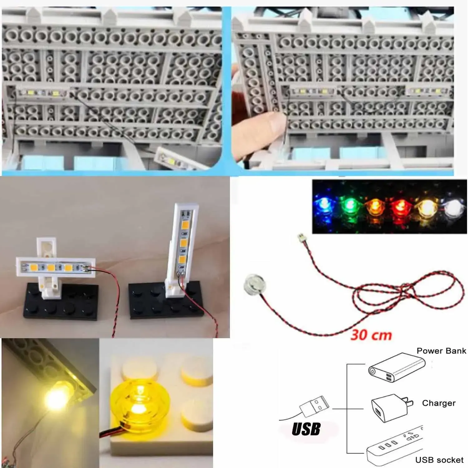 USB Lights Set for Lego 10316 The Rings: Rivendell Brick Blocks