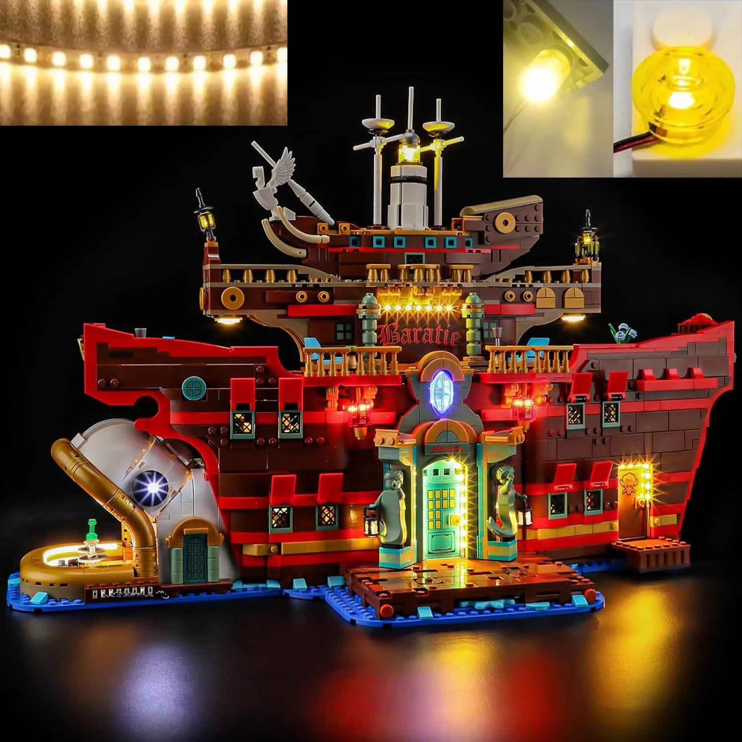 USB Light Kit for Lego 75640 ONE Piece The Baratie Floating Restaurant