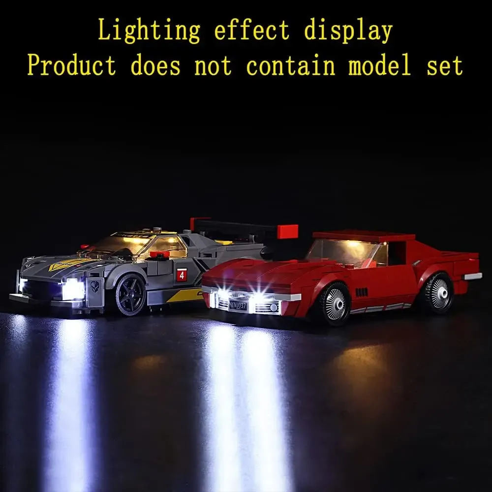 USB Light Kit for Lego 76903 1969 Chevrolet Corvette & C8.R Race Car