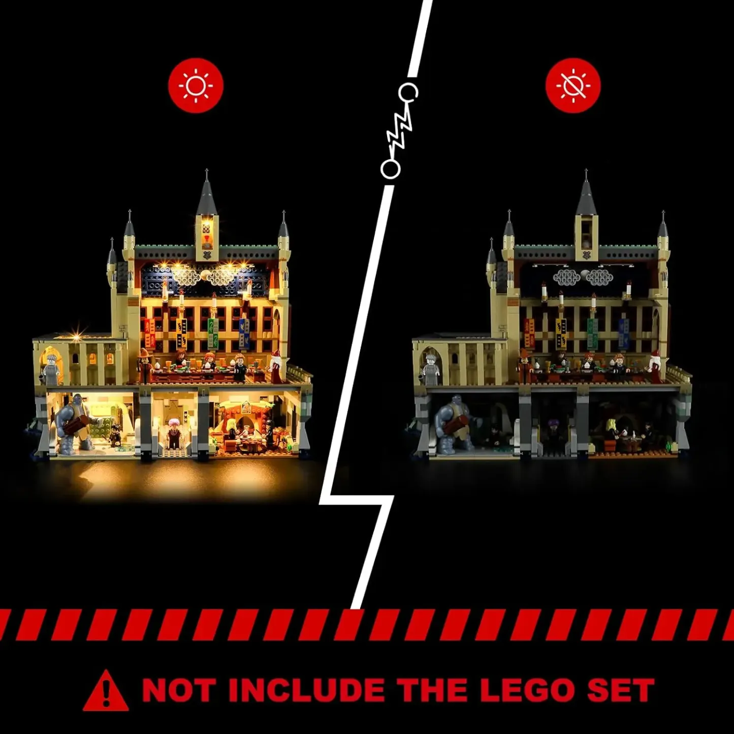 USB Lights Set for Lego 76435 Hogwarts Castle The Great Hall
