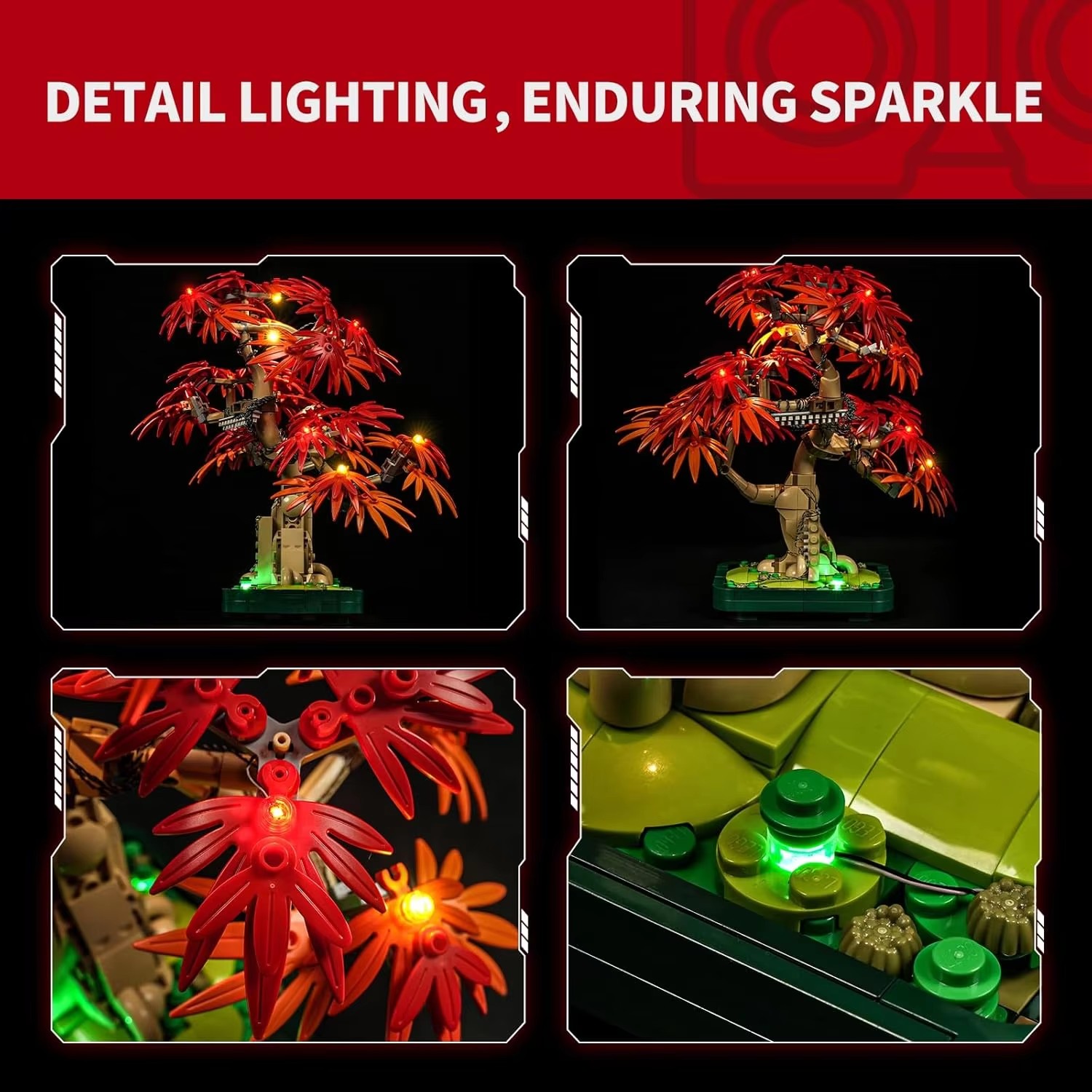 USB Lights Set for Lego 10348 Japanese Red Maple Bonsai Tree