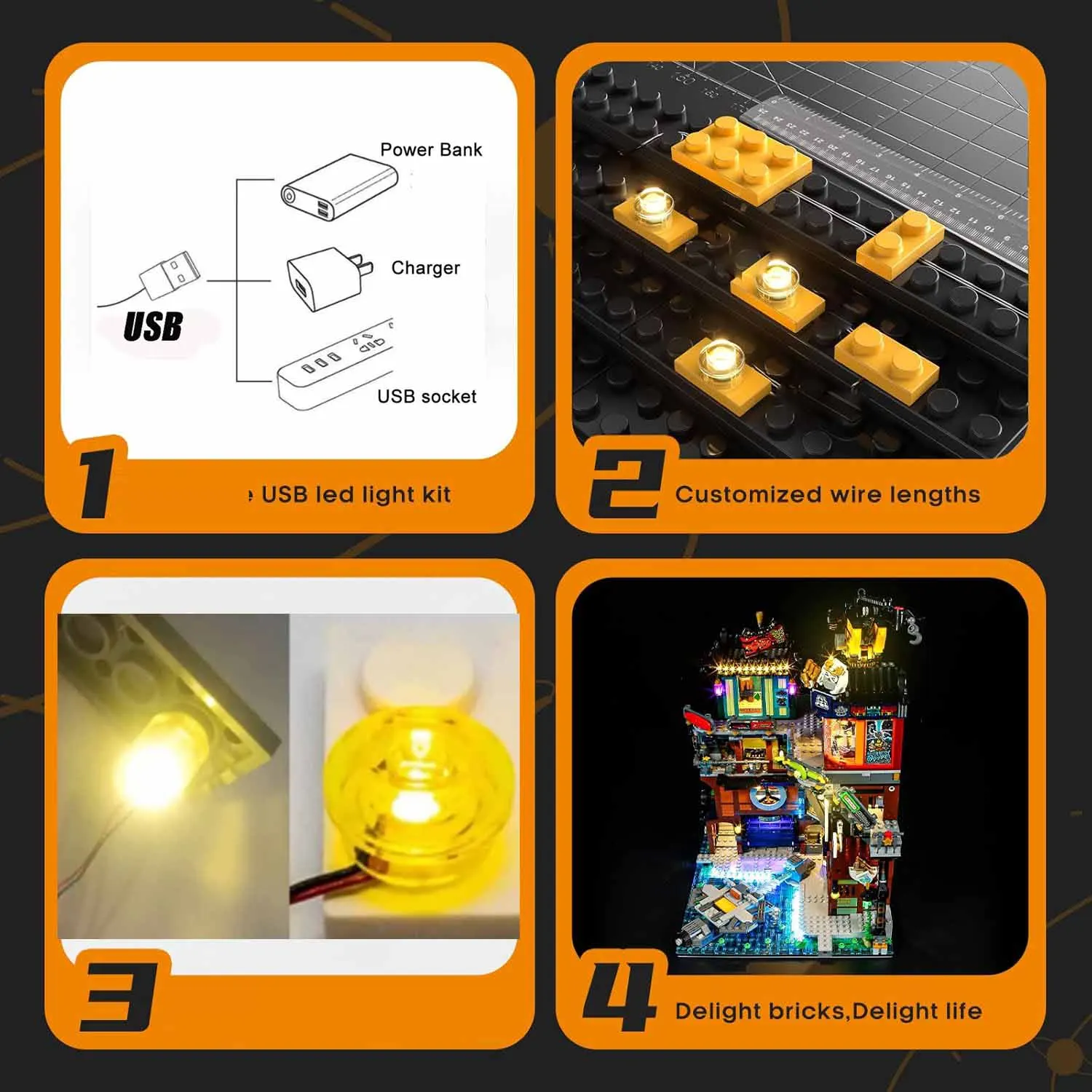 USB Lights Set for Lego 71837 NINJAGO City-Workshops