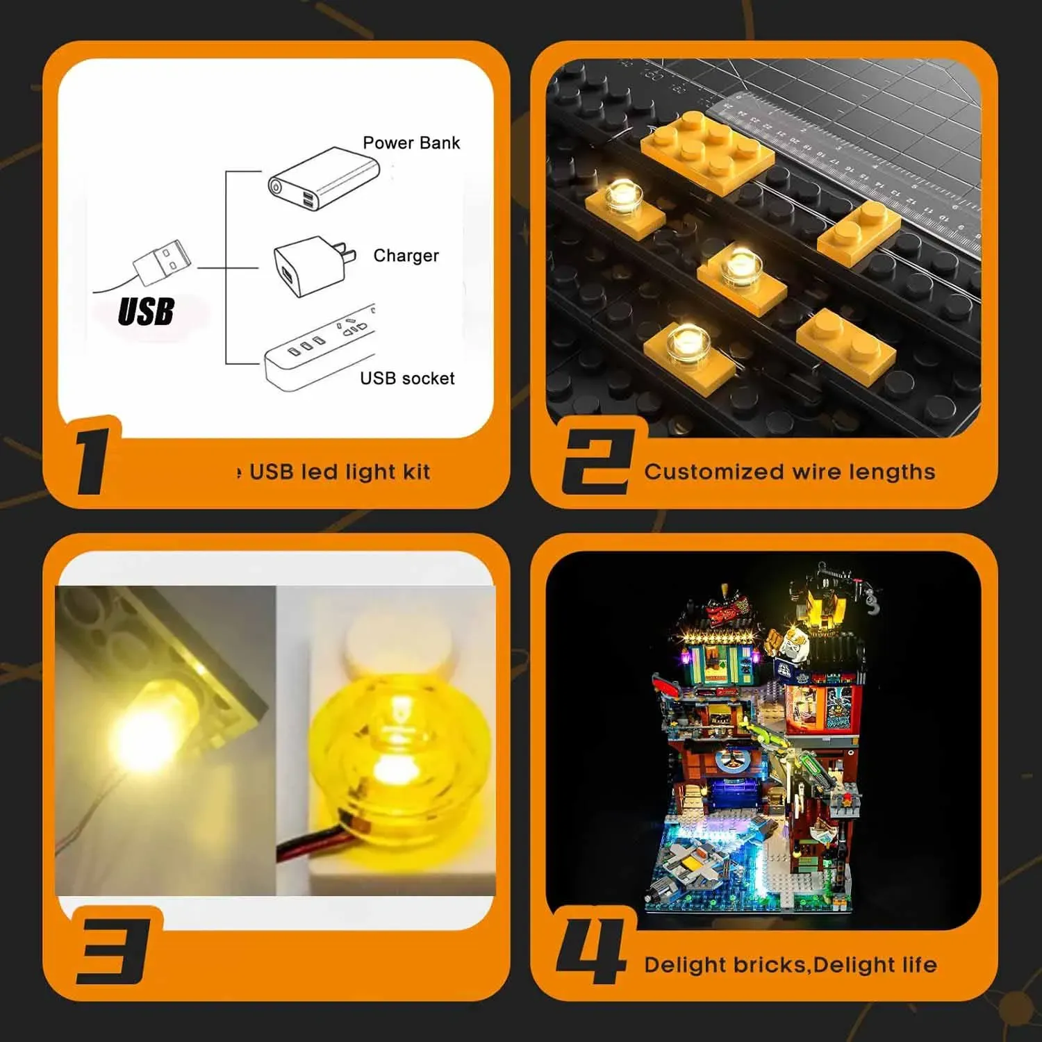 USB Lights Set for Lego 71837 NINJAGO City-Workshops